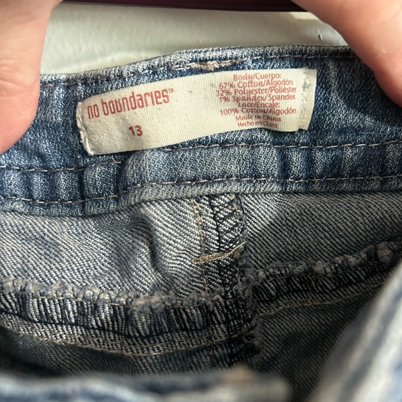 No Boundaries Denim Shorts with Lace - Picture 3 of 3